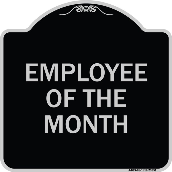 Designer Series Parking Stencil, Black & Silver Heavy-Gauge Aluminum Sign, 18" x 18", BS-1818-23351